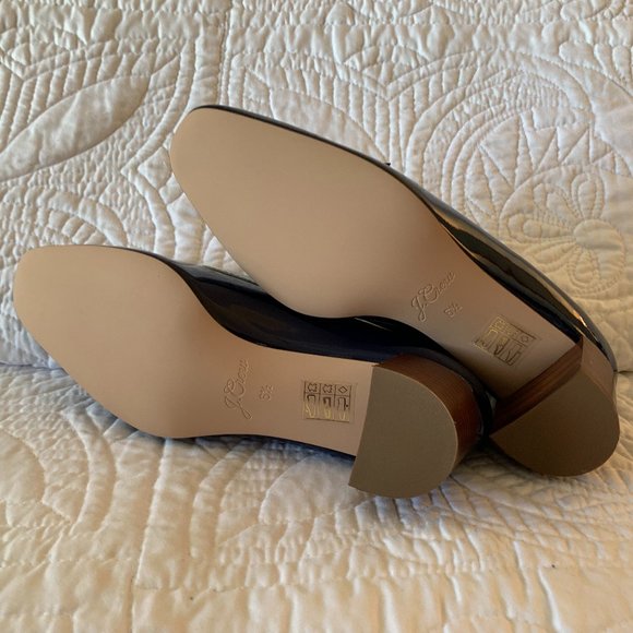 J CREW Patent Bow Loafer Pump / Size US 6.5 (UK4, EU37) / Navy & White - Picture 9 of 10